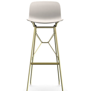 Magis Troy Wireframe high stool in polypropylene with golden structure h. 102 cm. Buy on Shopdecor MAGIS collections
