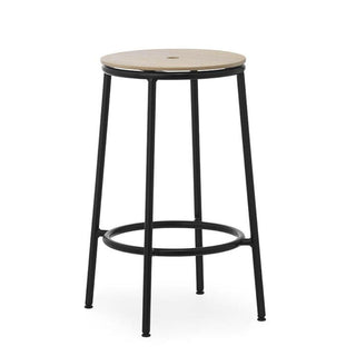 Normann Copenhagen Circa black steel stool with oak seat h. 65 cm. Buy on Shopdecor NORMANN COPENHAGEN collections