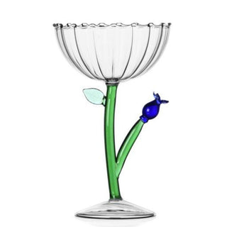 Ichendorf Botanica optical champagne bowl blue flower by Alessandra Baldereschi Buy on Shopdecor ICHENDORF collections