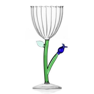 Ichendorf Botanica optical stemmed glass blue flower by Alessandra Baldereschi Buy on Shopdecor ICHENDORF collections