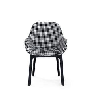 Kartell Clap armchair in houndstooth fabric with black structure Kartell Houndstooth Black - Buy now on ShopDecor - Discover the best products by KARTELL design