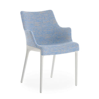 Kartell Eleganza Nia armchair in Melange fabric with white structure Kartell Melange 3 Light Blue - Buy now on ShopDecor - Discover the best products by KARTELL design