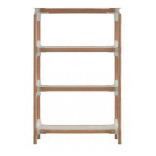 Magis Steelwood Shelving System bookshelf 1 module beech with 4 white shelves Buy on Shopdecor MAGIS collections