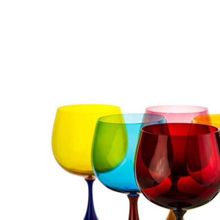 Nason Moretti Burlesque bourgogne red wine chalice pea green and periwinkle Buy on Shopdecor NASON MORETTI collections
