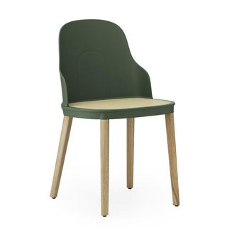 Normann Copenhagen Allez polypropylene chair with molded wicker seat and oak legs Normann Copenhagen Allez Park Green - Buy now on ShopDecor - Discover the best products by NORMANN COPENHAGEN design