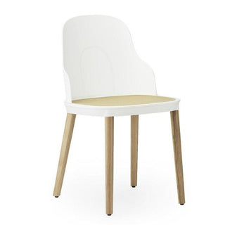 Normann Copenhagen Allez polypropylene chair with molded wicker seat and oak legs Normann Copenhagen Allez White - Buy now on ShopDecor - Discover the best products by NORMANN COPENHAGEN design