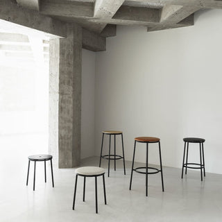 Normann Copenhagen Circa black steel stool with upholstery fabric seat h. 45 cm. Buy on Shopdecor NORMANN COPENHAGEN collections