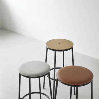 Normann Copenhagen Circa black steel stool with oak seat h. 65 cm. - Buy now on ShopDecor - Discover the best products by NORMANN COPENHAGEN design