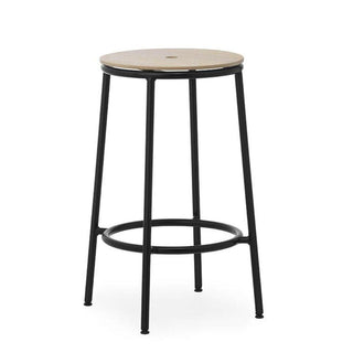 Normann Copenhagen Circa black steel stool with oak seat h. 65 cm. Normann Copenhagen Circa Oak - Buy now on ShopDecor - Discover the best products by NORMANN COPENHAGEN design