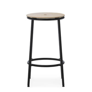 Normann Copenhagen Circa black steel stool with oak seat h. 65 cm. - Buy now on ShopDecor - Discover the best products by NORMANN COPENHAGEN design