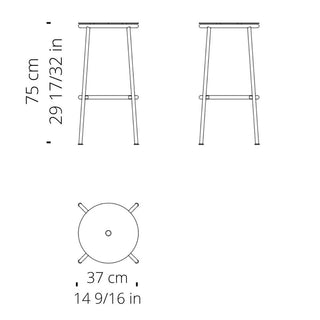 Normann Copenhagen Circa black steel stool h. 75 cm. - Buy now on ShopDecor - Discover the best products by NORMANN COPENHAGEN design
