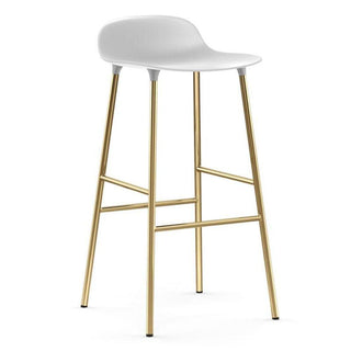 Normann Copenhagen Form brass bar stool with polypropylene seat h. 75 cm. Normann Copenhagen Form White - Buy now on ShopDecor - Discover the best products by NORMANN COPENHAGEN design