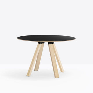 Pedrali Arki-table ARKW5 Wood diam.129 cm. in black solid laminate Buy on Shopdecor PEDRALI collections
