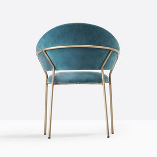 Pedrali Jazz 3716 padded armchair in velvet and antique brass structure - Buy now on ShopDecor - Discover the best products by PEDRALI design