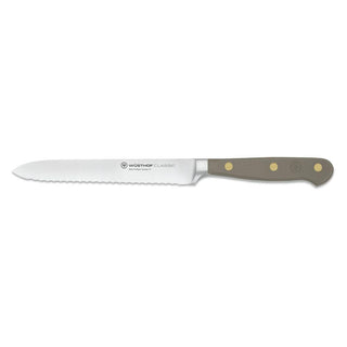 Wusthof Classic Color serrated utility knife 14 cm. Wusthof Velvet Oyster - Buy now on ShopDecor - Discover the best products by WÜSTHOF design