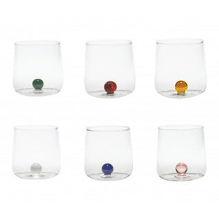 Zafferano Bilia Set 6 tumblers with 6 different colours little balls Buy on Shopdecor ZAFFERANO collections